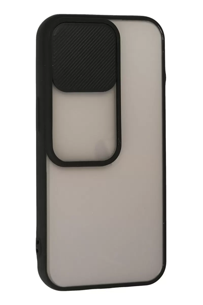 Apple iPhone 13 Pro Kılıf Palm Buzlu Kamera Sürgülü Silikon - Siyah