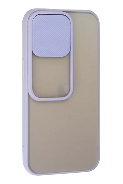 Apple iPhone 13 Pro Kılıf Palm Buzlu Kamera Sürgülü Silikon - Lila