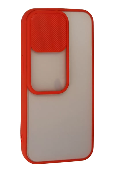 Apple iPhone 13 Pro Kılıf Palm Buzlu Kamera Sürgülü Silikon - Kırmızı