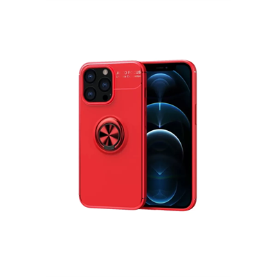 Apple iPhone 13 Pro Kılıf Range Yüzüklü Silikon - Kırmızı