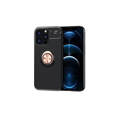 Apple iPhone 13 Pro Kılıf Range Yüzüklü Silikon - Siyah-Gold