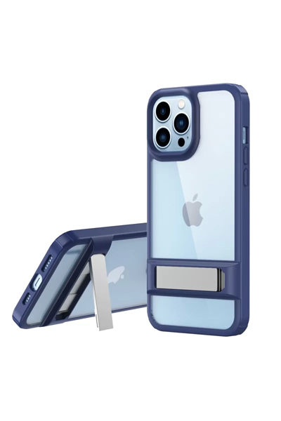 Apple iPhone 13 Pro Kılıf Rolet Stand Kapak - Lacivert