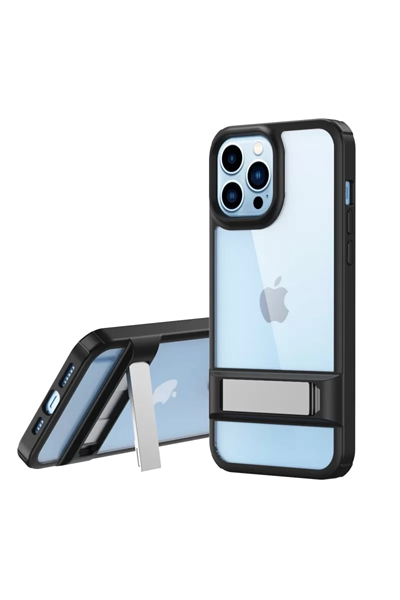 Apple iPhone 13 Pro Kılıf Rolet Stand Kapak - Siyah