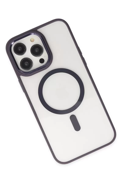 Apple iPhone 13 Pro Kılıf Room Magneticsafe Silikon - Derin Mor