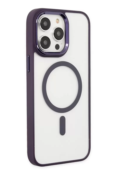 Apple iPhone 13 Pro Kılıf Room Magneticsafe Silikon - Derin Mor