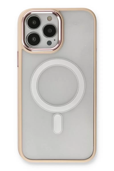 Apple iPhone 13 Pro Kılıf Room Magneticsafe Silikon - Pudra