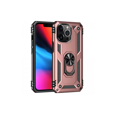 Apple iPhone 13 Pro Kılıf Sofya Yüzüklü Silikon Kapak - Rose