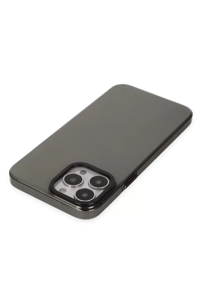 Apple iPhone 13 Pro Max Kılıf Anka PC Sert Metal Kapak - Siyah