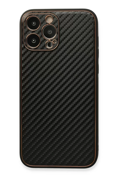 Apple iPhone 13 Pro Max Kılıf Coco Karbon Silikon - Siyah