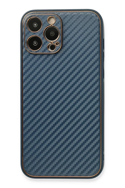 Apple iPhone 13 Pro Max Kılıf Coco Karbon Silikon - Mavi