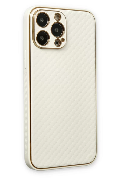 Apple iPhone 13 Pro Max Kılıf Coco Karbon Silikon - Beyaz