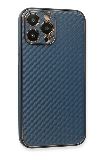 Apple iPhone 13 Pro Max Kılıf Coco Karbon Silikon - Mavi