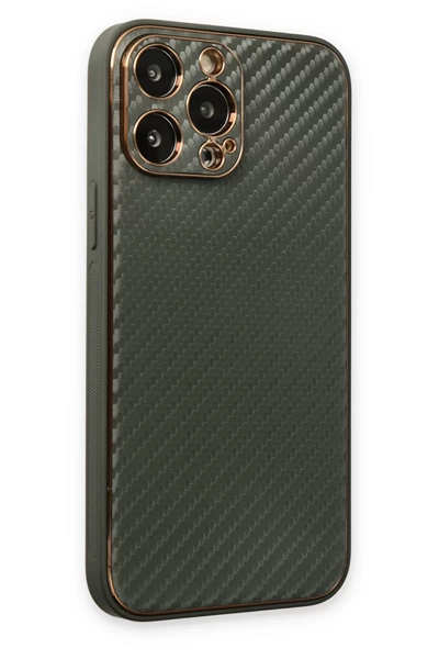 Apple iPhone 13 Pro Max Kılıf Coco Karbon Silikon - Füme