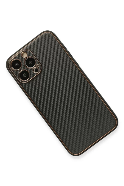 Apple iPhone 13 Pro Max Kılıf Coco Karbon Silikon - Siyah