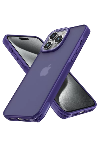 Apple iPhone 13 Pro Max Kılıf Elegant Kapak - Derin Mor