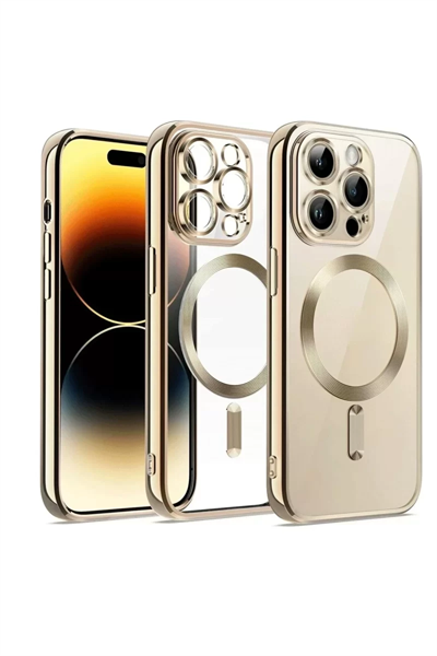Apple iPhone 13 Pro Max Kılıf Kross Magneticsafe Kapak - Gold