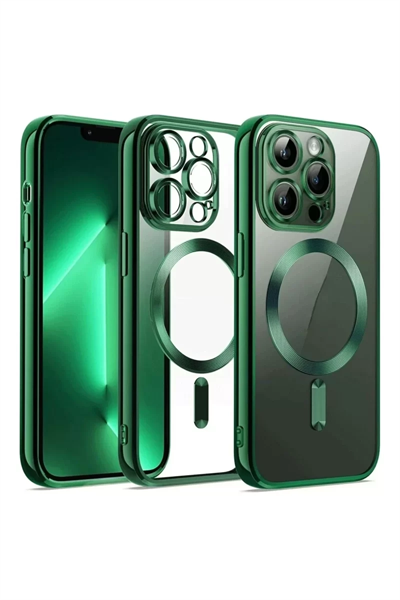 Apple iPhone 13 Pro Max Kılıf Kross Magneticsafe Kapak - Koyu Yeşil