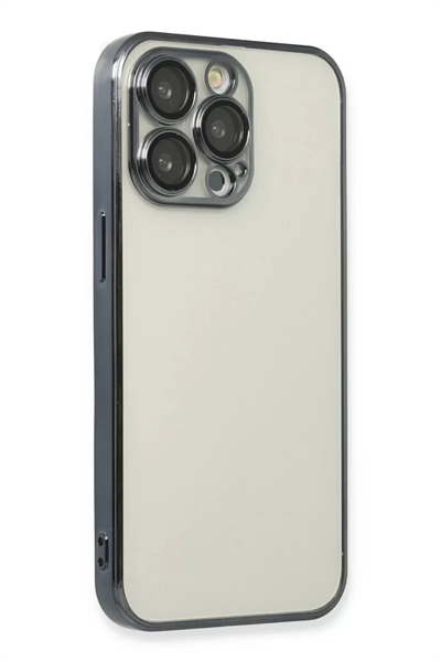 Apple iPhone 13 Pro Max Kılıf Lensli Silikon - Siyah