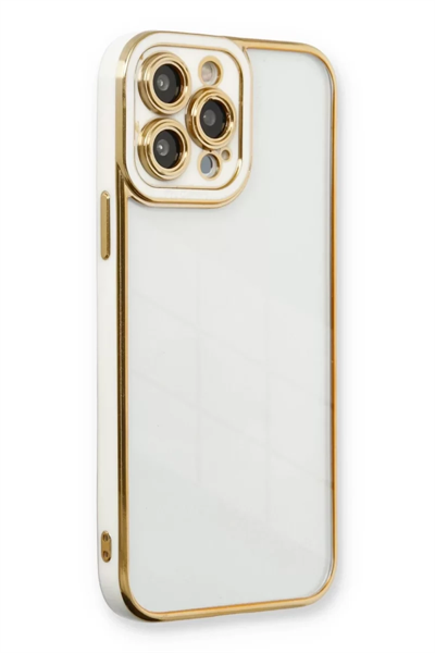 Apple iPhone 13 Pro Max Kılıf Liva Lens Silikon - Beyaz