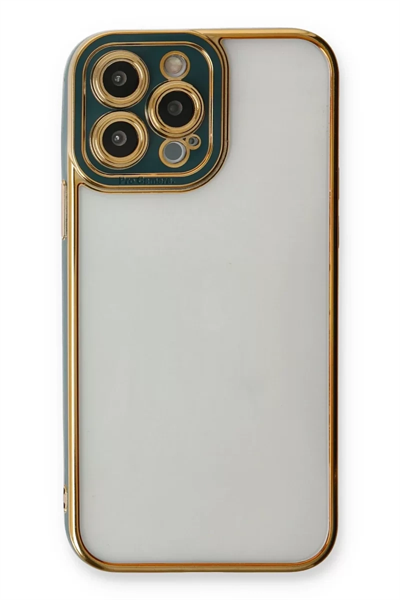 Apple iPhone 13 Pro Max Kılıf Liva Lens Silikon - Yeşil