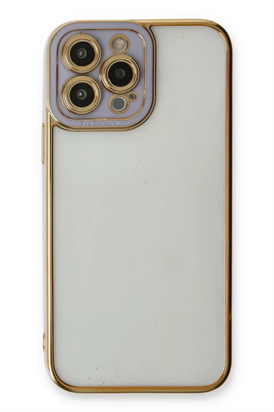 Apple iPhone 13 Pro Max Kılıf Liva Lens Silikon - Lila