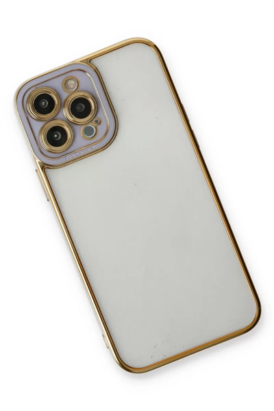 Apple iPhone 13 Pro Max Kılıf Liva Lens Silikon - Lila