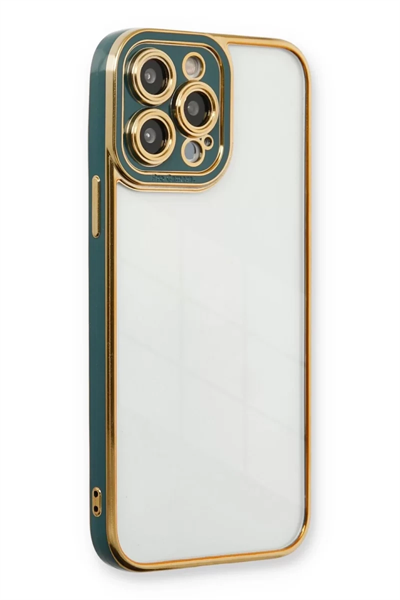 Apple iPhone 13 Pro Max Kılıf Liva Lens Silikon - Yeşil