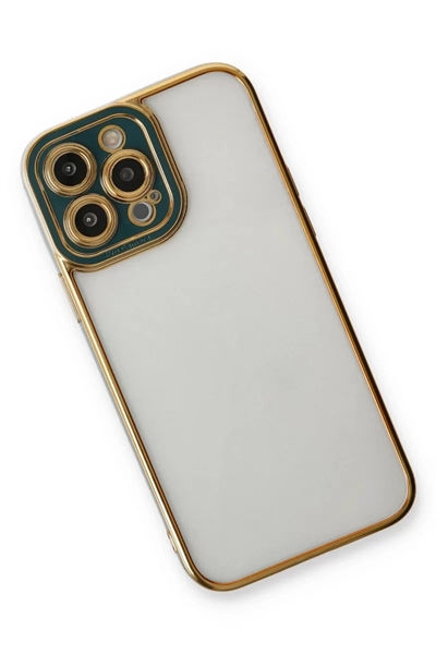 Apple iPhone 13 Pro Max Kılıf Liva Lens Silikon - Yeşil