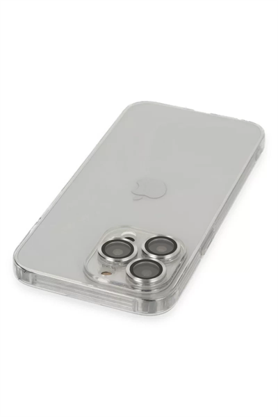 Apple iPhone 13 Pro Max Kılıf Luko Lens Silikon - Gümüş