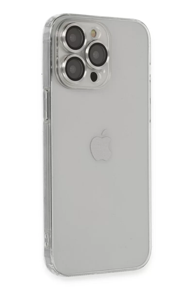 Apple iPhone 13 Pro Max Kılıf Luko Lens Silikon - Gümüş