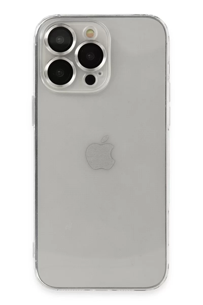 Apple iPhone 13 Pro Max Kılıf Luko Lens Silikon - Gümüş