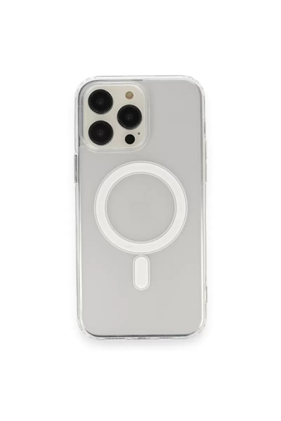 Apple iPhone 13 Pro Max Kılıf Matte Şeffaf Magneticsafe - Şeffaf