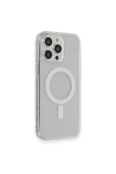 Apple iPhone 13 Pro Max Kılıf Matte Şeffaf Magneticsafe - Şeffaf