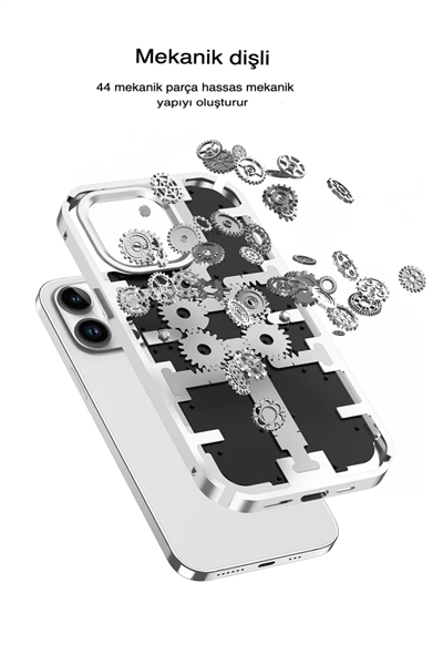 Apple iPhone 13 Pro Max Kılıf Mekanik Bumper Kapak - Siyah