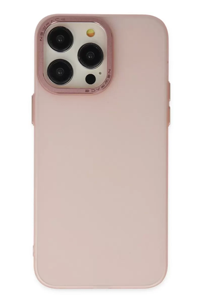 Apple iPhone 13 Pro Max Kılıf Modos Metal Kapak - Pembe