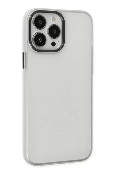 Apple iPhone 13 Pro Max Kılıf Modos Metal Kapak - Şeffaf