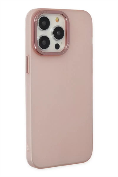 Apple iPhone 13 Pro Max Kılıf Modos Metal Kapak - Pembe