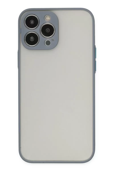Apple iPhone 13 Pro Max Kılıf Montreal Silikon Kapak - Gri