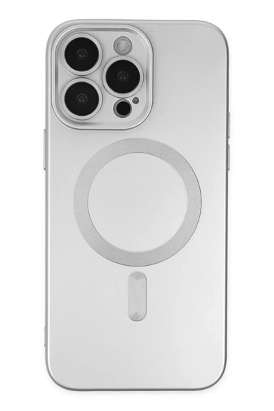Apple iPhone 13 Pro Max Kılıf Moshi Lens Magneticsafe Silikon - Gümüş
