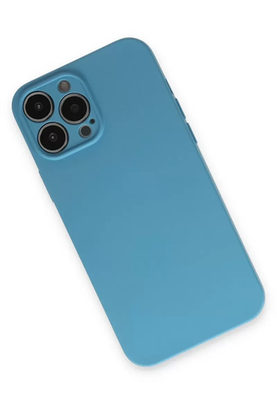 Apple iPhone 13 Pro Max Kılıf Nano içi Kadife Silikon - Mavi