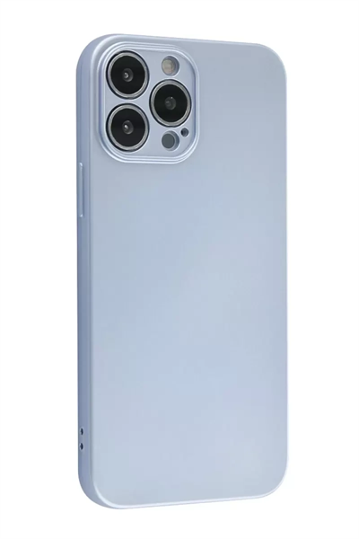 Apple iPhone 13 Pro Max Kılıf Nano içi Kadife Silikon - Sky Blue