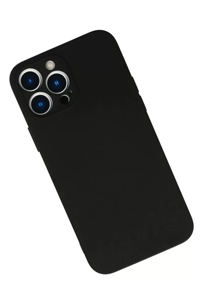 Apple iPhone 13 Pro Max Kılıf Nano içi Kadife Silikon - Siyah