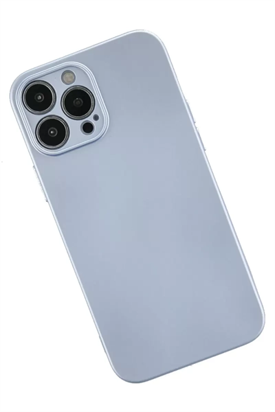 Apple iPhone 13 Pro Max Kılıf Nano içi Kadife Silikon - Sky Blue