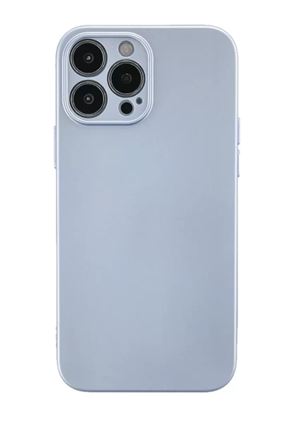 Apple iPhone 13 Pro Max Kılıf Nano içi Kadife Silikon - Sky Blue