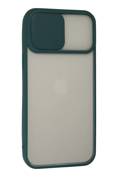 Apple iPhone 13 Pro Max Kılıf Palm Buzlu Kamera Sürgülü Silikon - Yeşil