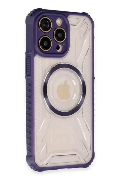 Apple iPhone 13 Pro Max Kılıf Prag Magneticsafe Kapak - Derin Mor