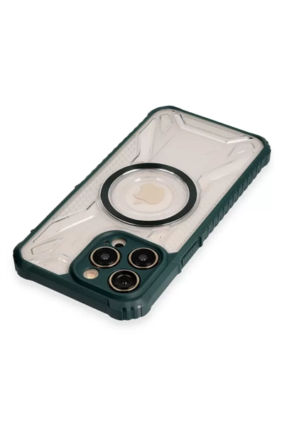 Apple iPhone 13 Pro Max Kılıf Prag Magneticsafe Kapak - Koyu Yeşil