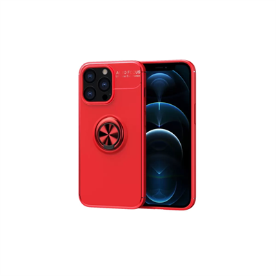 Apple iPhone 13 Pro Max Kılıf Range Yüzüklü Silikon - Kırmızı