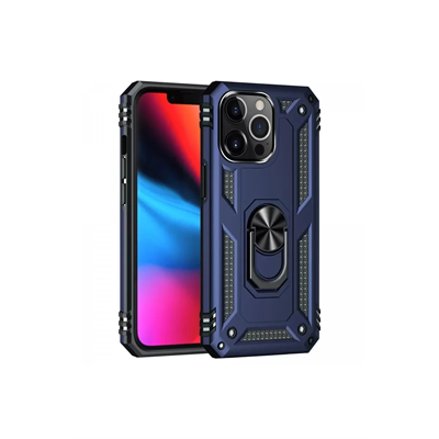 Apple iPhone 13 Pro Max Kılıf Sofya Yüzüklü Silikon Kapak - Lacivert