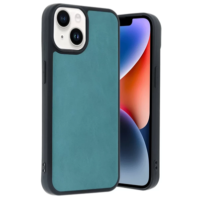 Apple iPhone 14 Kılıf Aras Deri Kapak - Açık Yeşil
